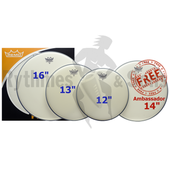 Percussions - Pack peaux REMO Ambassador sablée pour Cais-1